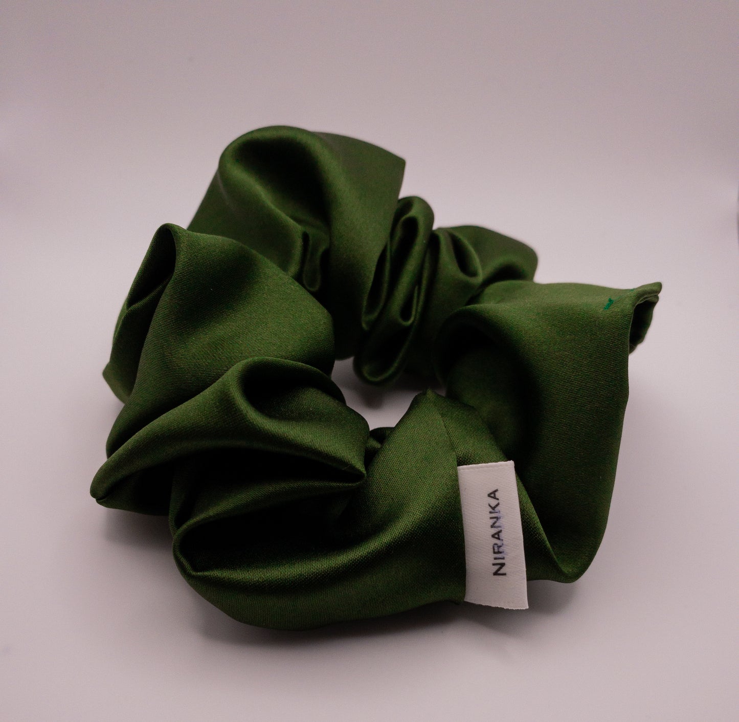 Forest Green Satin Scrunchie