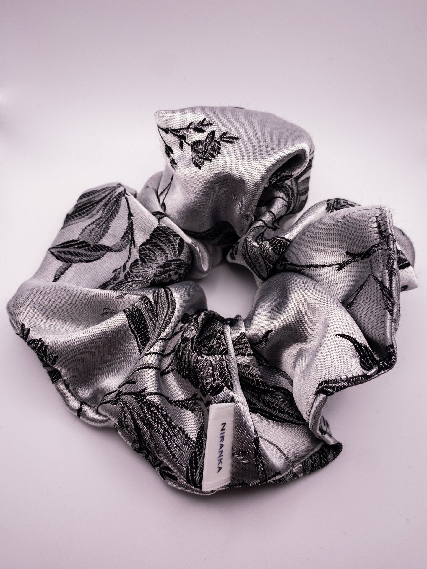 silver brocade scrunchie