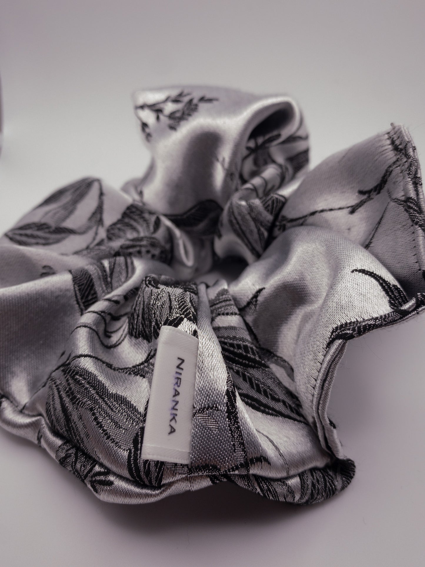 silver brocade scrunchie