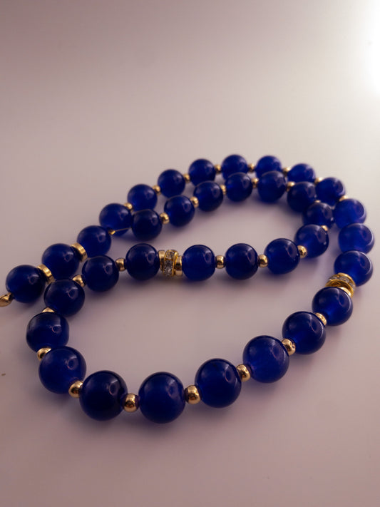 royal blue glass beads sebha