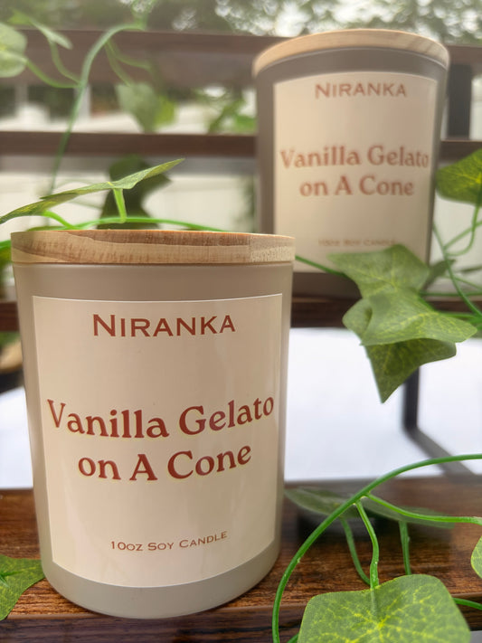 Vanilla Gelato on A Cone
