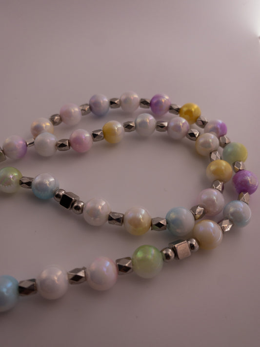 pastel glass bead sebha