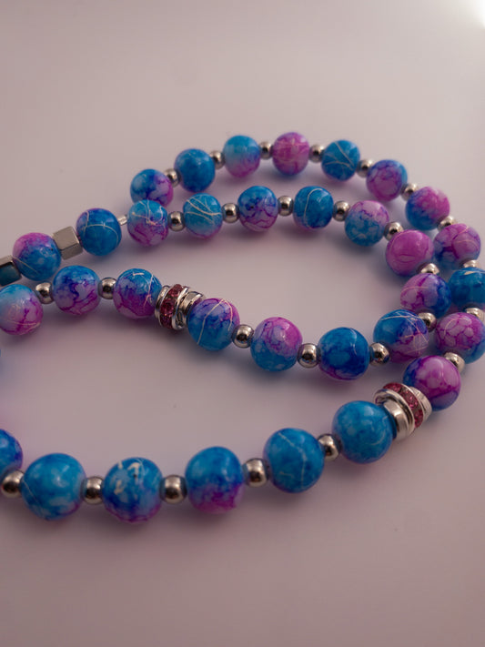 Pink/Blue Beads Sebha