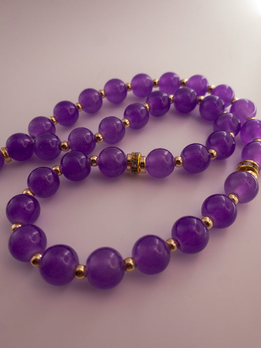 purple glass bead sebha