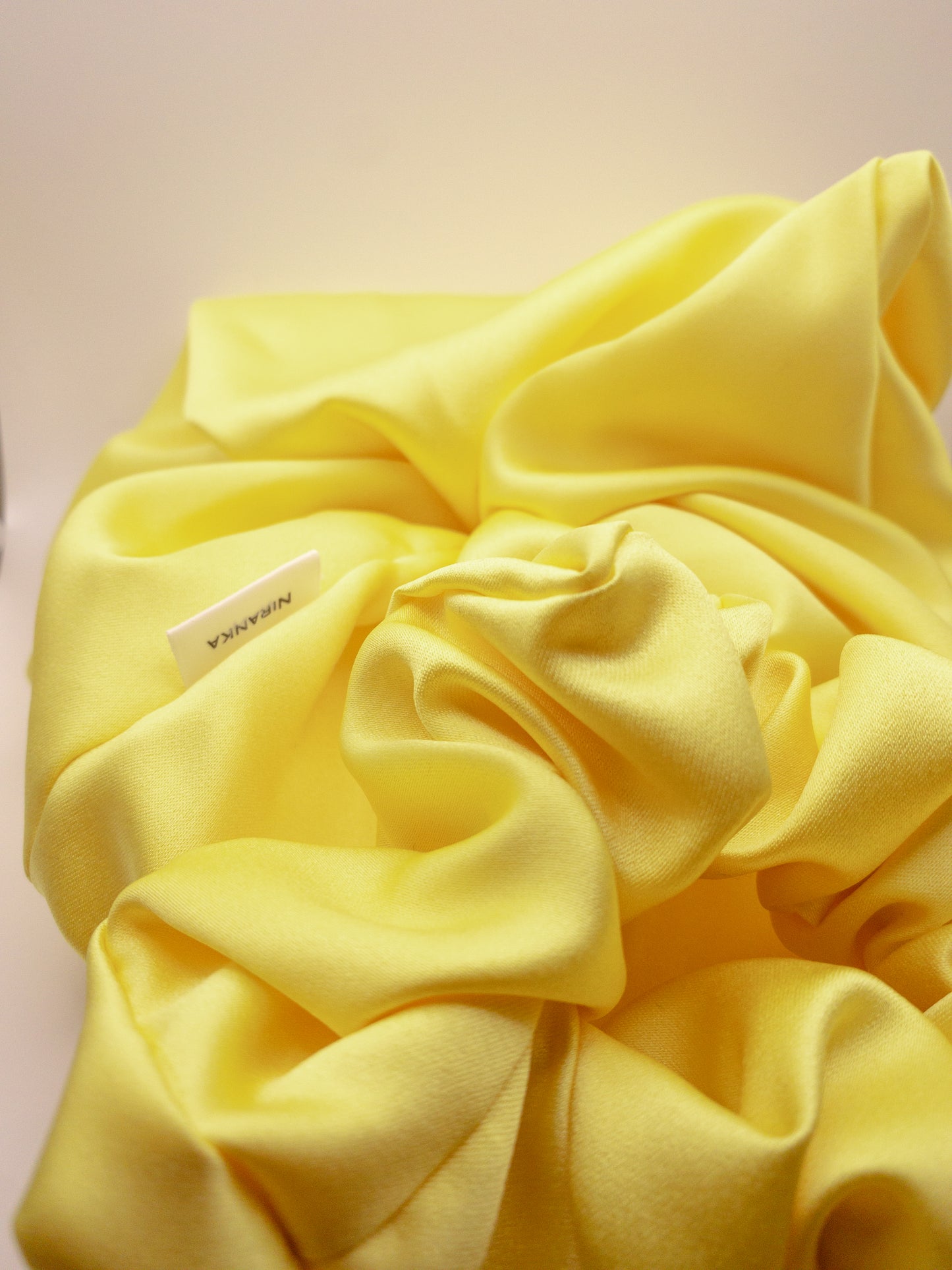 Yellow Satin Scrunchie