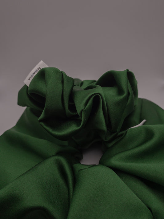 Forest Green Satin Scrunchie