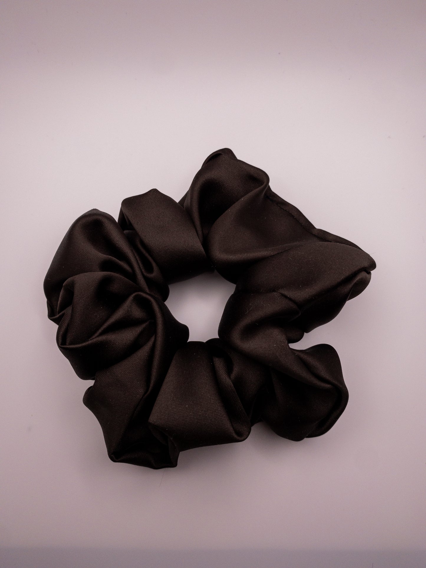 Brown Satin Scrunchie