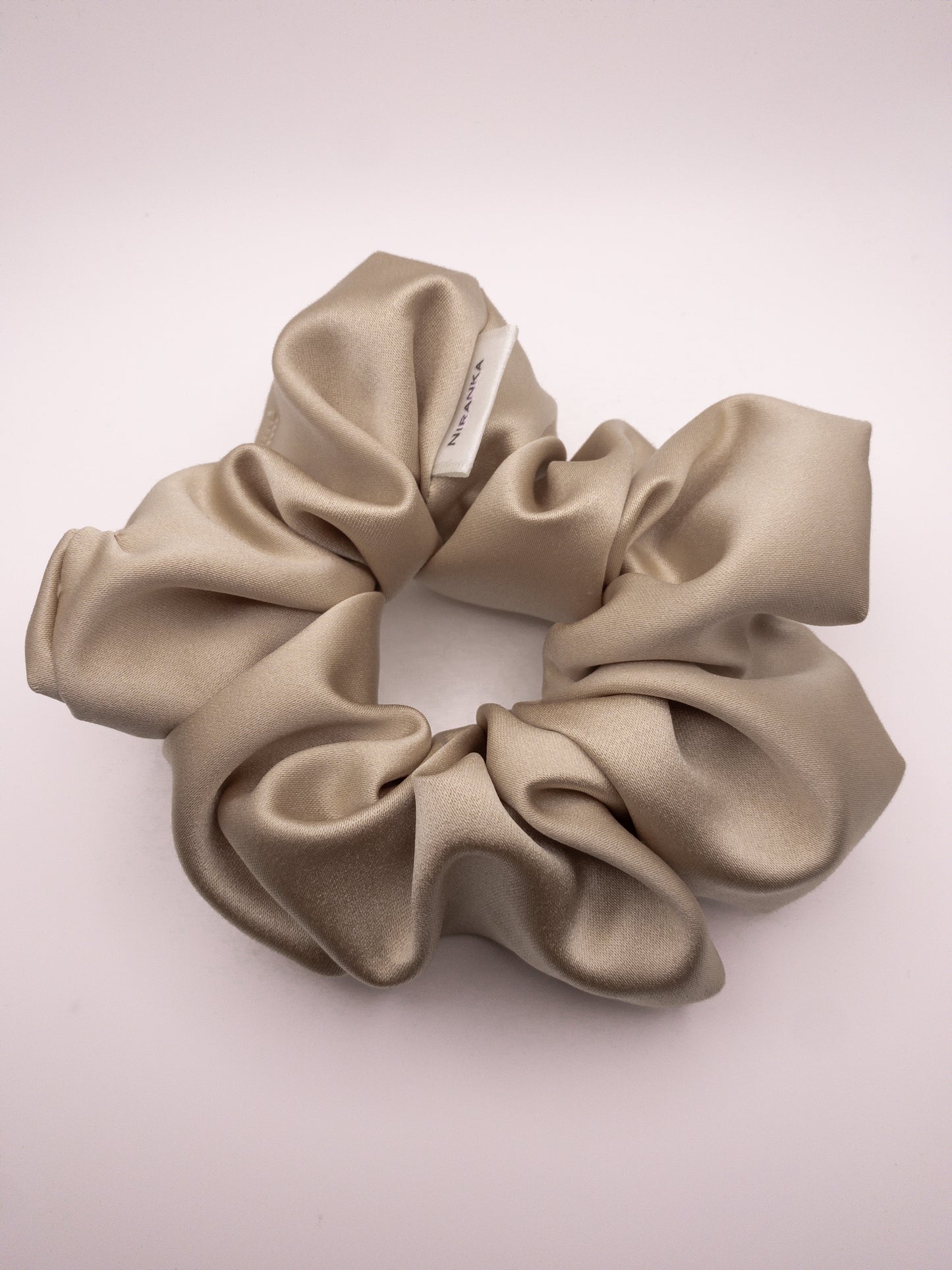 Champagne Satin Scrunchie