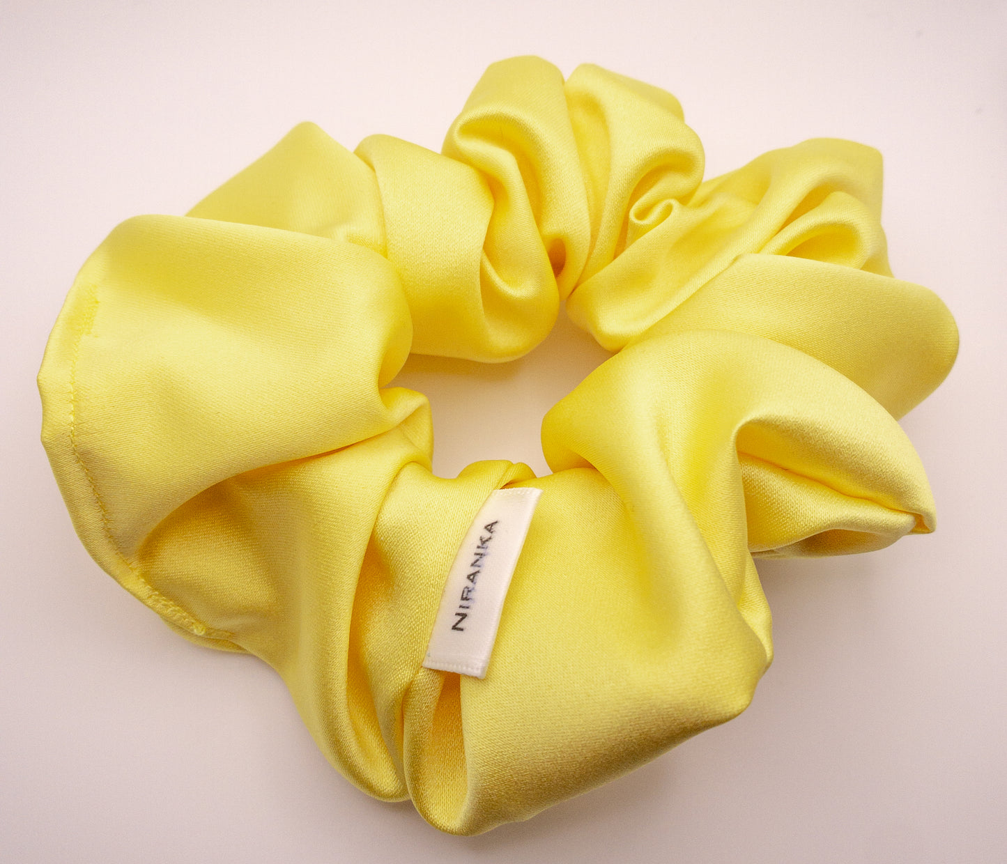 Yellow Satin Scrunchie